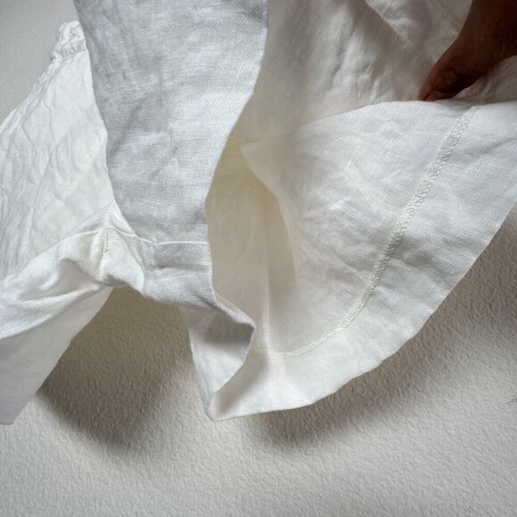 Nili Lotan Mora Natural Paper Bag Linen Shorts Size XS - Picture 8 of 9